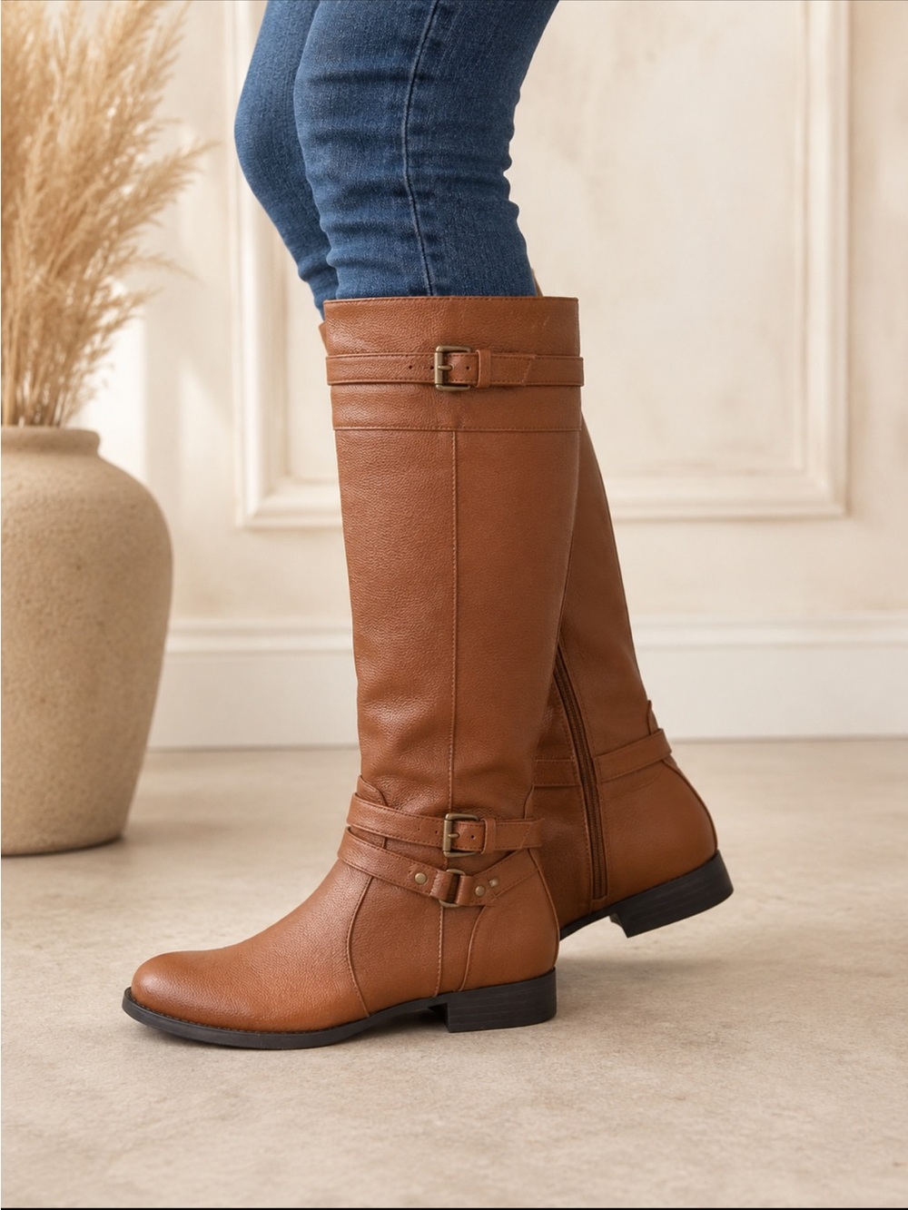 Comfortview NIB Cognac Wide Calf Boots Size 8.5W
